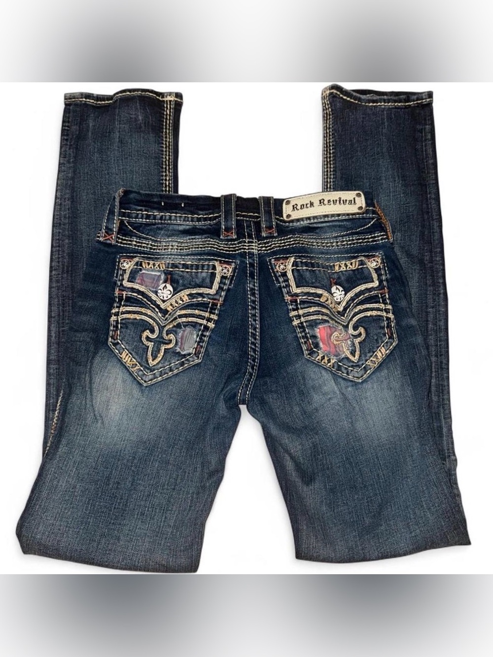 Rock Revival Women's Dark Wash Embroidered Jeans - Dark Blue